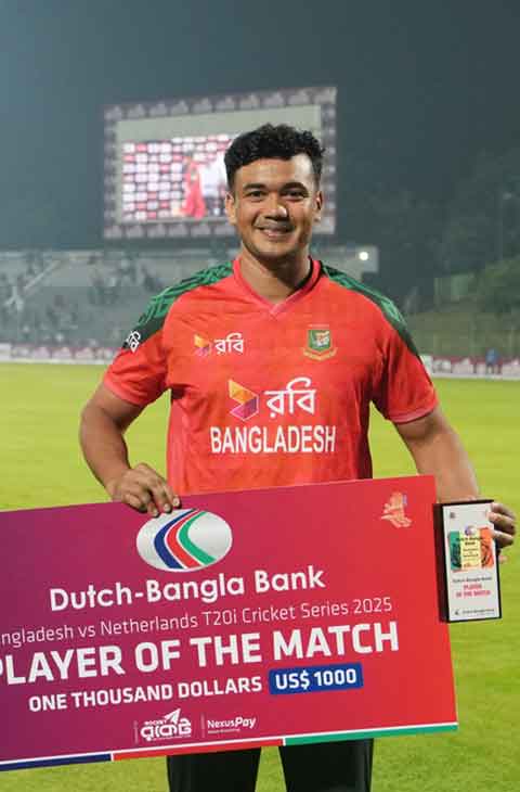 ৫ উইকেটের আক্ষেপ নেই, সামনে হবে: তাসকিন